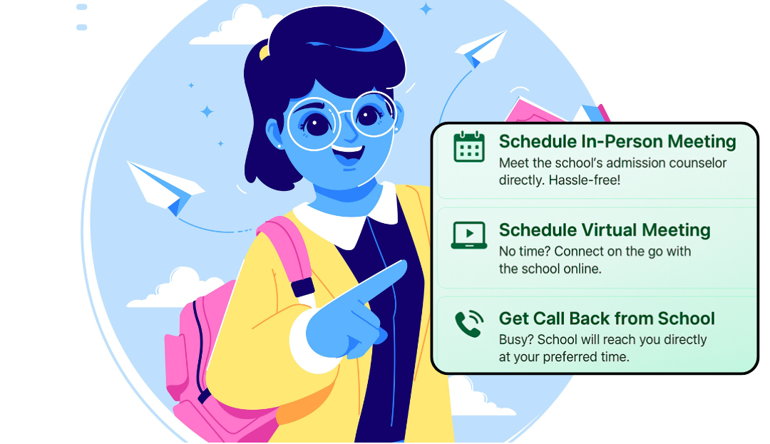 Real Admissions Happen in Schools — Not Just Forms | Schedule Your Visit via EzyAdmit